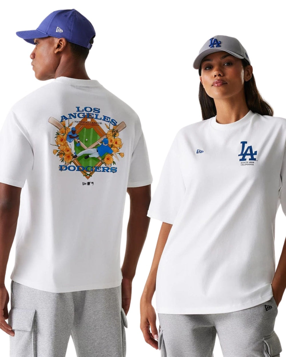 T-SHIRT NEW ERA BASEBALL GRAPH LA DODGERS BLANC
