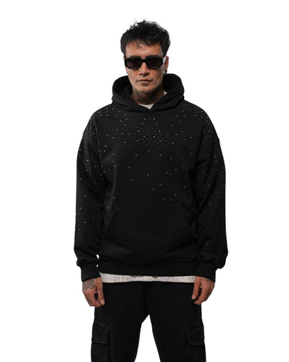 HOODIE RICHES PARIS STRASS NOIR