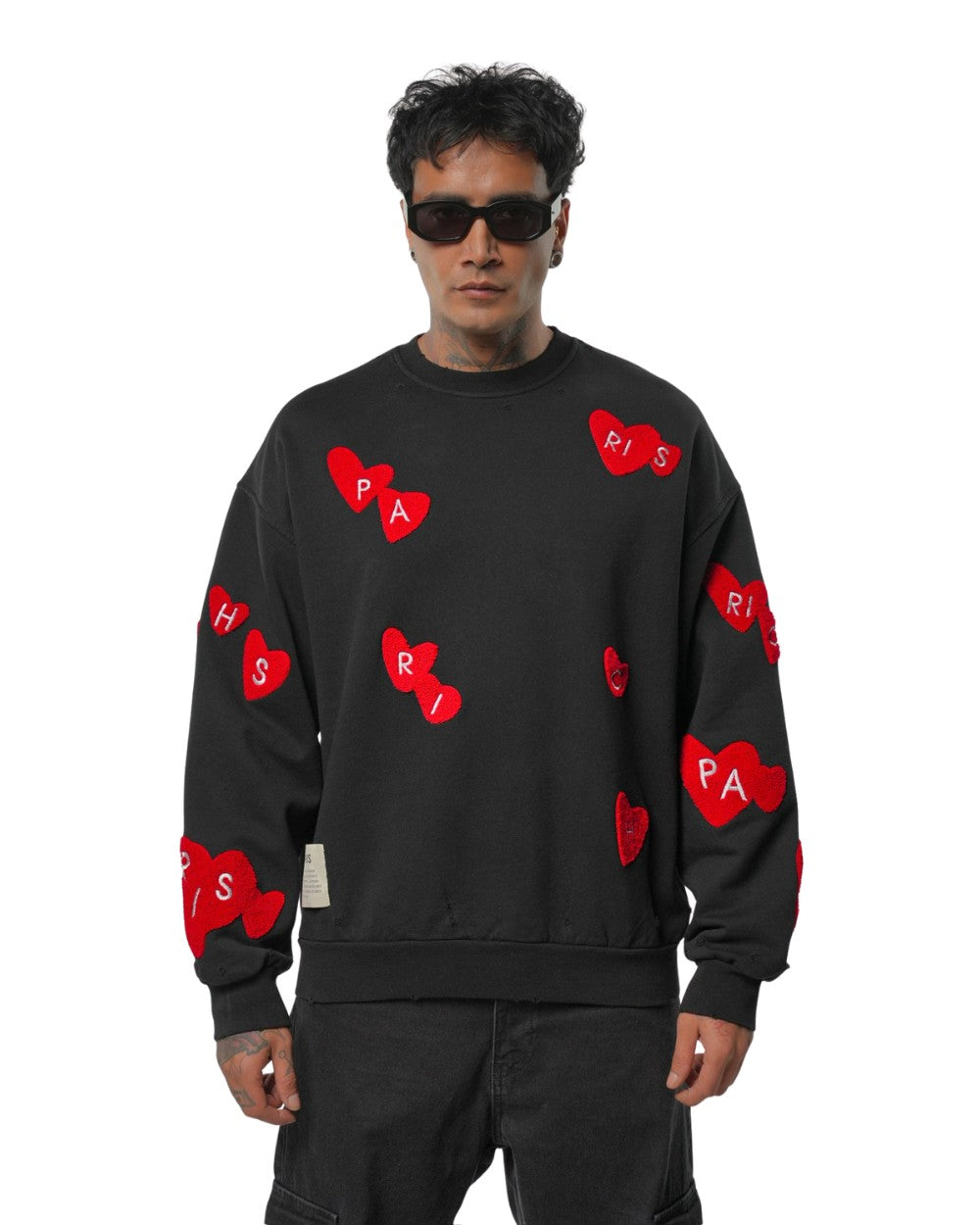 CREWNECK RICHES PARIS COEUR NOIR