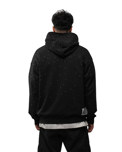 HOODIE RICHES PARIS STRASS NOIR