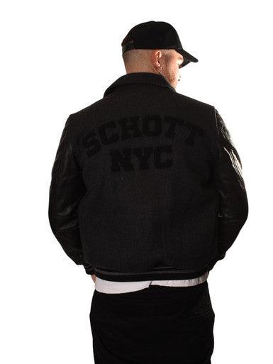 Veste Teddy Cuir LC8705 GRIS/NOIR - Cashville