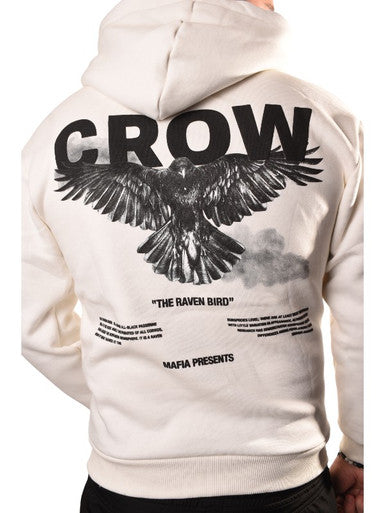 HOODIE GANGS CROW GK2284 BLANC - Cashville