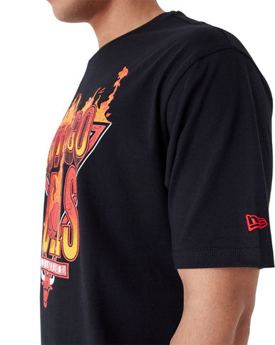 T-shirt Oversize Chicago Bulls NBA Flame Graphic NOIR - Cashville